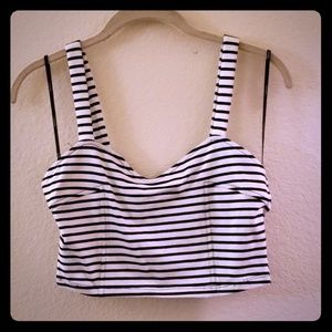 Forever 21, black and white striped crop top